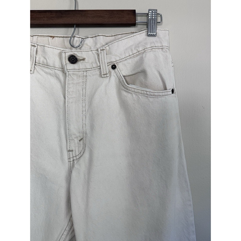 Vintage '92 Levi's 550 Jeans 30x32 (28x31) Cream 90s Made in USA Orange Tab - Picture 6 of 16